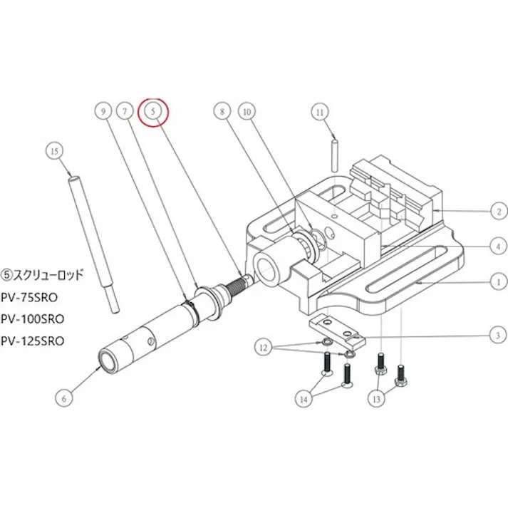 【CAINZ-DASH】トラスコ中山 ボール盤バイスPV-125用 スクリューロッド PV-125SRO【別送品】