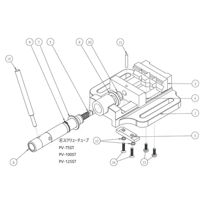 【CAINZ-DASH】トラスコ中山 ボール盤バイスPV-100用 スクリューチューブ PV-100ST【別送品】