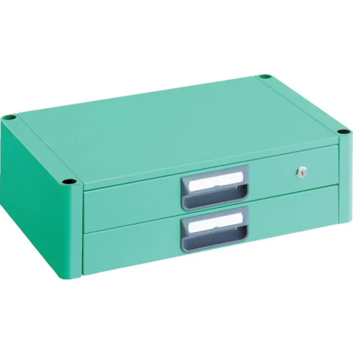 【CAINZ-DASH】トラスコ中山 ツールワゴン フェニックスワゴン 2段引出 600X400 ヤンググリーン PEW-64X-YG【別送品】