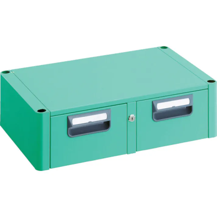 【CAINZ-DASH】トラスコ中山 ツールワゴン フェニックスワゴン 2列引出 750X500 ヤンググリーン PEW-75W-YG【別送品】