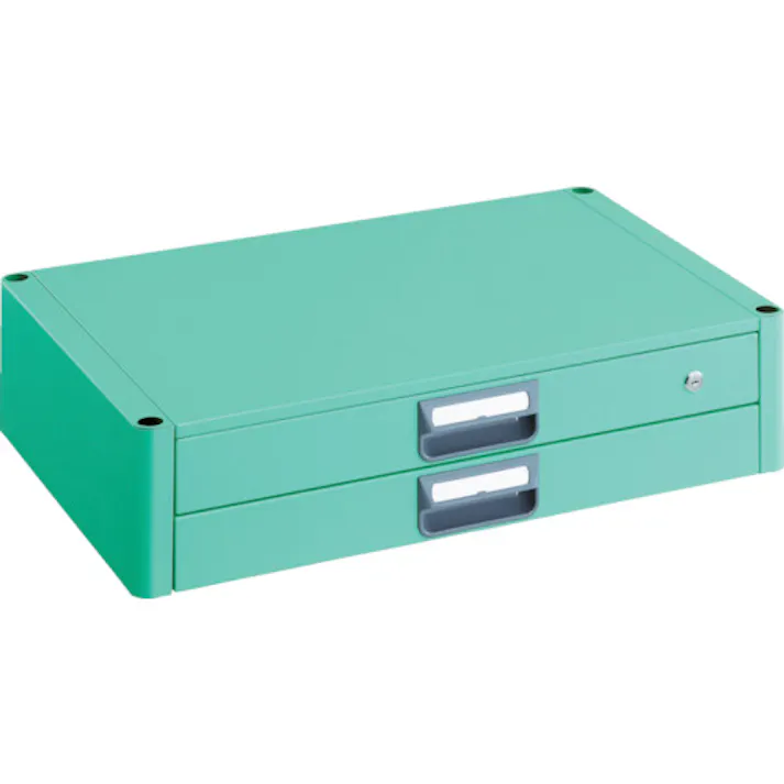 【CAINZ-DASH】トラスコ中山 ツールワゴン フェニックスワゴン 2段引出 750X500 ヤンググリーン PEW-75X-YG【別送品】