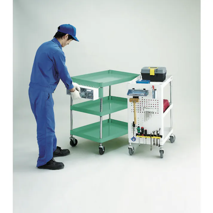 【CAINZ-DASH】トラスコ中山 スチール製ワゴン用パンチングパネル ツールワゴン フェニックスワゴン用 側面用 D500用 L ホワイト PEW-PN500L-W【別送品】