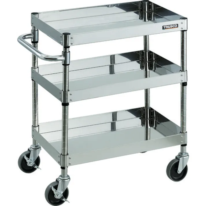 【CAINZ-DASH】トラスコ中山 ステンレスワゴン クリーンフェニックスワゴン SUS304 棚板 900X600 CPE3-96T【別送品】