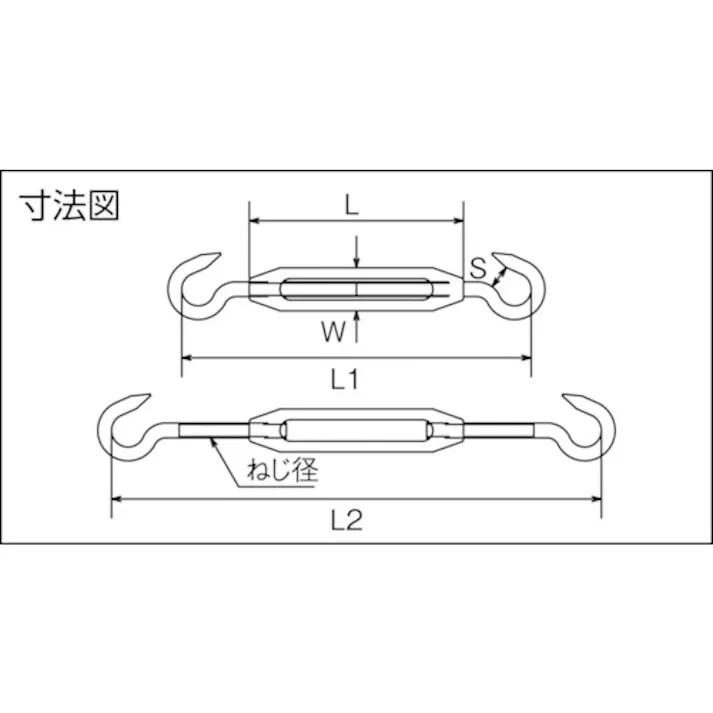 【CAINZ-DASH】トラスコ中山 ステンレス製 枠式ターンバックル フック&フックタイプ ねじ径M5 (2個入) TTB-5HM【別送品】