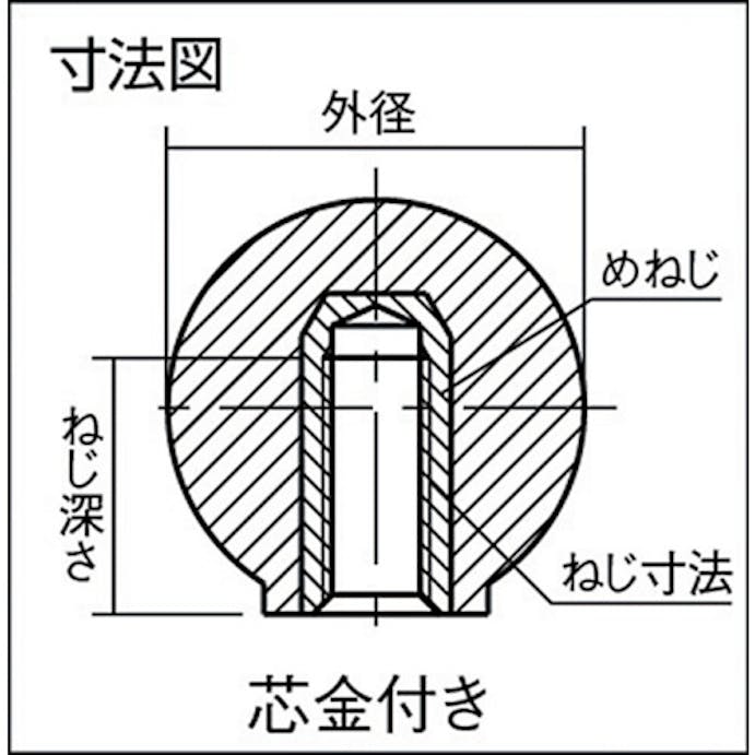 【CAINZ-DASH】トラスコ中山 樹脂製握り玉　芯金付き　黒　３２ＸＭ１０ｍｍ（２０個入） TPC32-10BK【別送品】