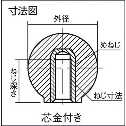 CAINZ-DASH】トラスコ中山 樹脂製握り玉 芯金付き 黒 ４０ＸＭ１２ｍｍ