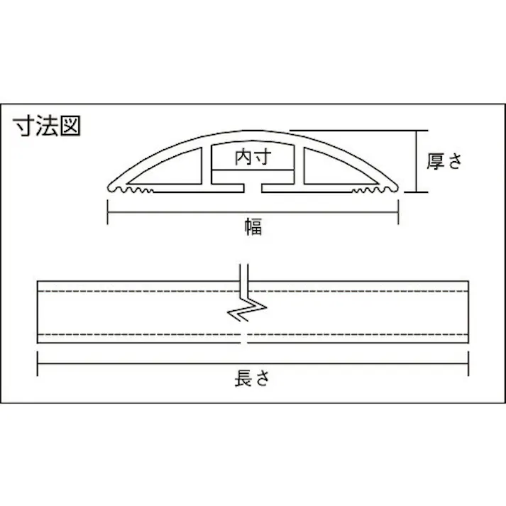 【CAINZ-DASH】トラスコ中山 ソフトケーブルプロテクター 10XW66.0X5Mブラック TSRD10X665-BK【別送品】