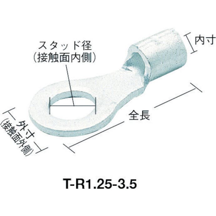 【CAINZ-DASH】トラスコ中山 裸圧着端子丸形φ４．３長さ１３．３　（７０個入） T-R1.25-4S【別送品】