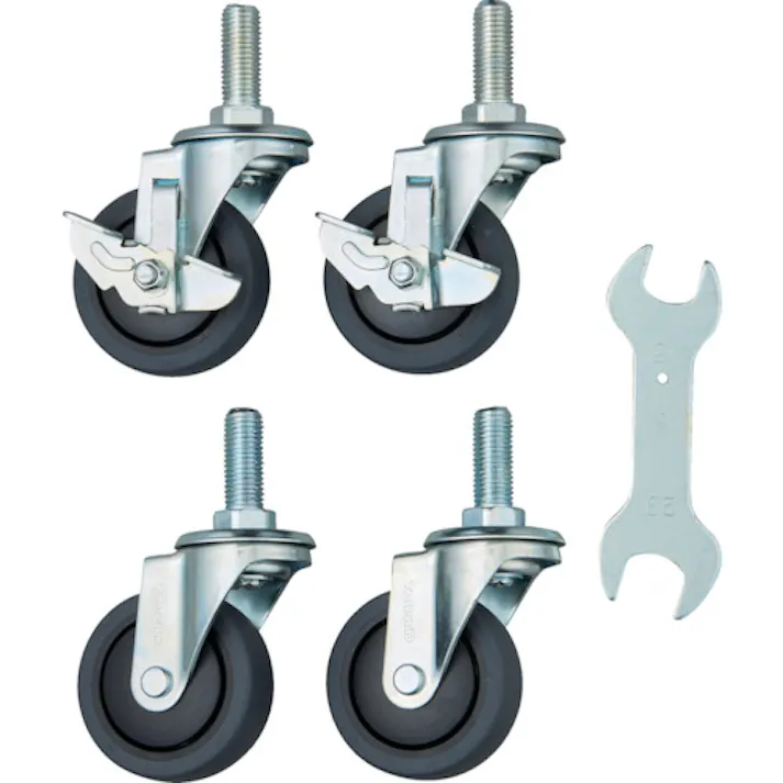 【CAINZ-DASH】トラスコ中山 スチール製ワゴン用キャスターセット ツールワゴン フェニックスワゴン用 75Φ エラストマー 省音タイプ PEW-EL75M16SET【別送品】