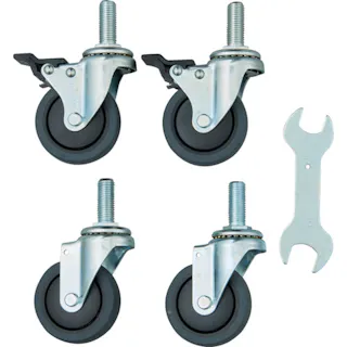 【CAINZ-DASH】トラスコ中山 スチール製ワゴン用2段階S付キャスターセット ツールワゴン フェニックスワゴン用 75Φ エラストマー 省音・ダブルストッパータイプ PEW-ELW75SET【別送品】