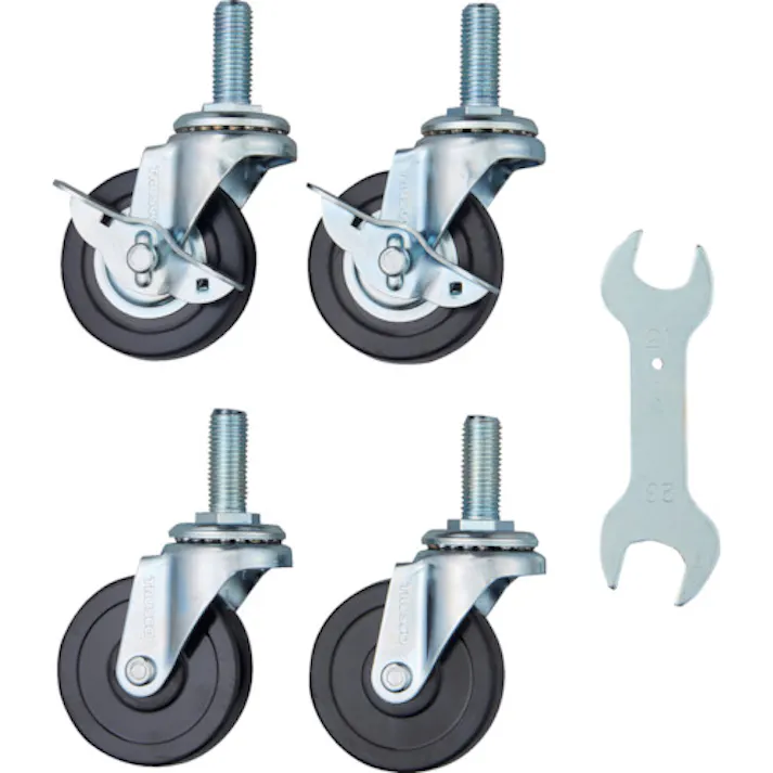 【CAINZ-DASH】トラスコ中山 スチール製ワゴン用キャスターセット ツールワゴン フェニックスワゴン用 75Φ ゴム エコノミータイプ PEW-G75M16SET【別送品】