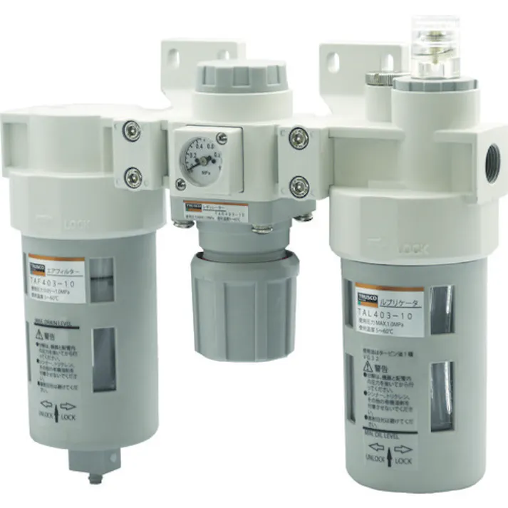 【CAINZ-DASH】トラスコ中山 FRLユニット 口径Rc1/4(3点セット) TACT403-8【別送品】
