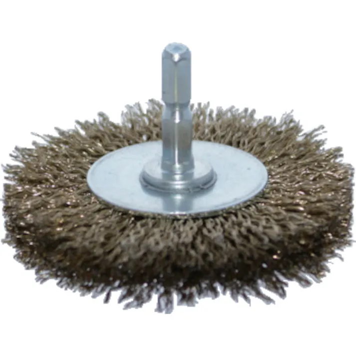 【CAINZ-DASH】トラスコ中山 軸付ホイールブラシ φ75X軸6.35 真鍮メッキ鋼線 線径0.2 TB-6241-60【別送品】