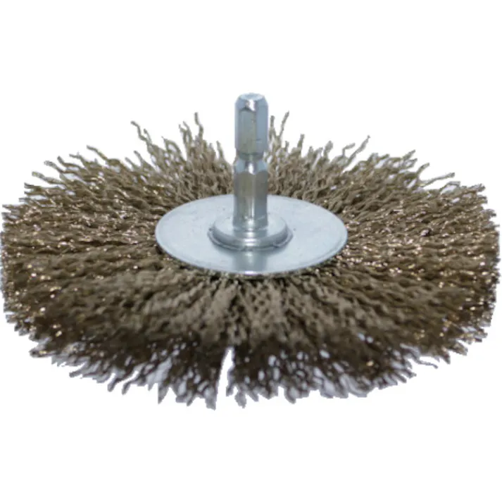 【CAINZ-DASH】トラスコ中山 軸付ホイールブラシ Φ100x軸6.35 真鍮メッキ鋼線線径0.2 TB-6251-60【別送品】