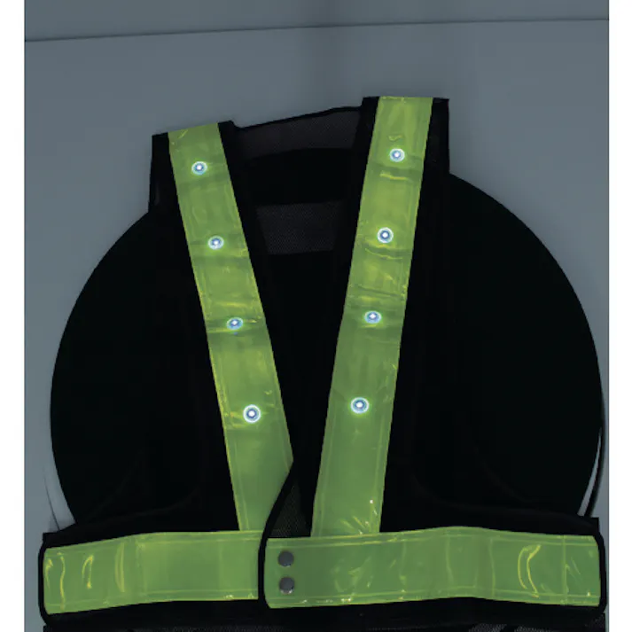 【CAINZ-DASH】トラスコ中山 赤青交互点滅LED付安全ベスト ネイビー/イエロー反射 TLYE-RB【別送品】