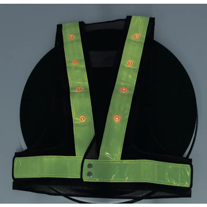 【CAINZ-DASH】トラスコ中山 赤青交互点滅LED付安全ベスト ネイビー/イエロー反射 TLYE-RB【別送品】