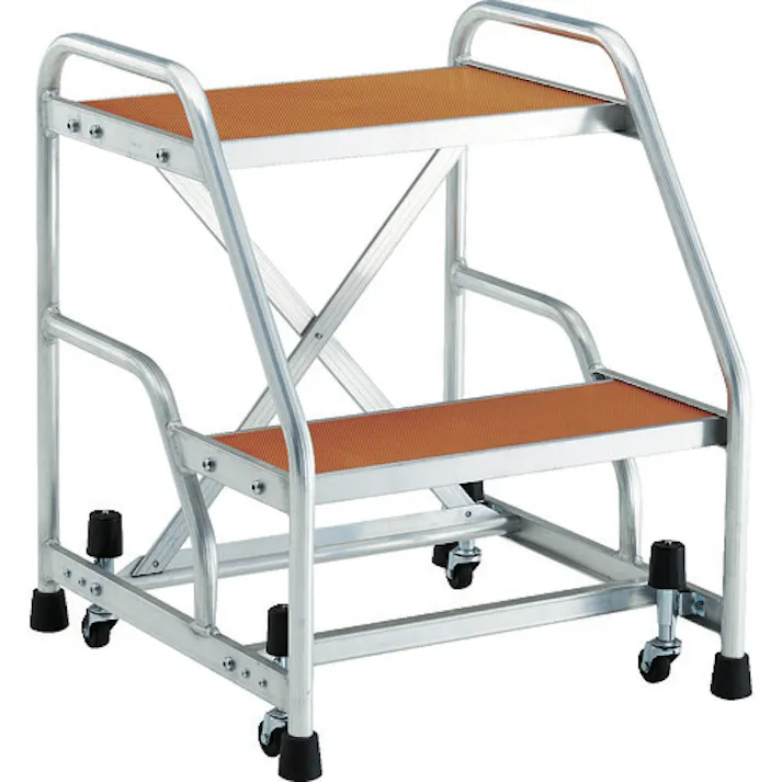 【CAINZ-DASH】トラスコ中山 アルミ製作業用踏台 マグネット保持キャスター付 高さ0.6m2段 TAF-92MG【別送品】