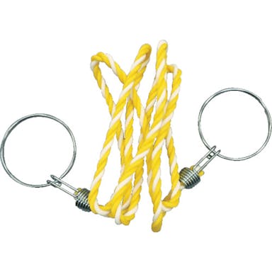 【CAINZ-DASH】トラスコ中山 コーン用ロープ　標識　黄×白　１２ｍｍＸ２ｍ TCC-34【別送品】