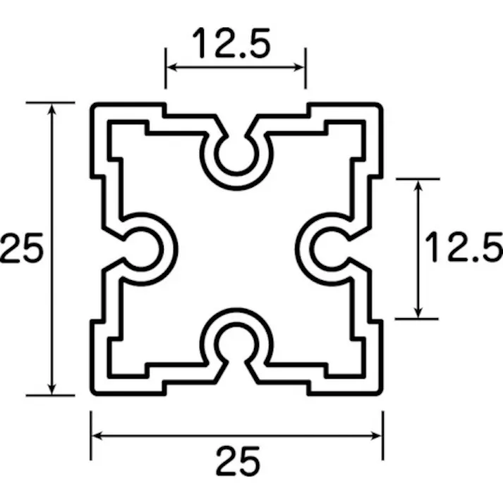 【CAINZ-DASH】トラスコ中山 25mm角 アルミフレーム 1m 溝あり AFB4-1000【別送品】