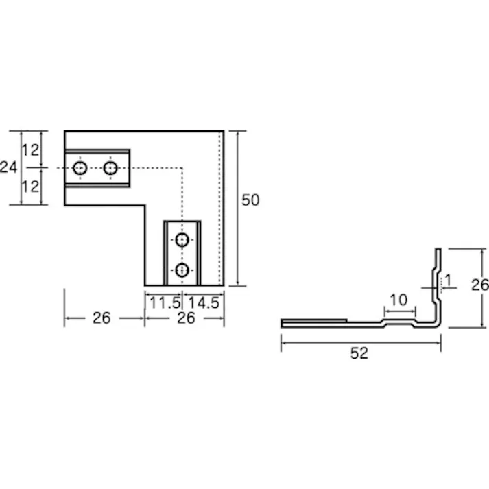【CAINZ-DASH】トラスコ中山 25mmアルミフレーム用補強金物 LI型右 AFK-12R【別送品】