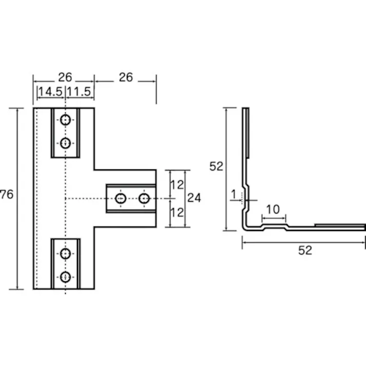 【CAINZ-DASH】トラスコ中山 25mmアルミフレーム用補強金物 TW型 AFK-4【別送品】