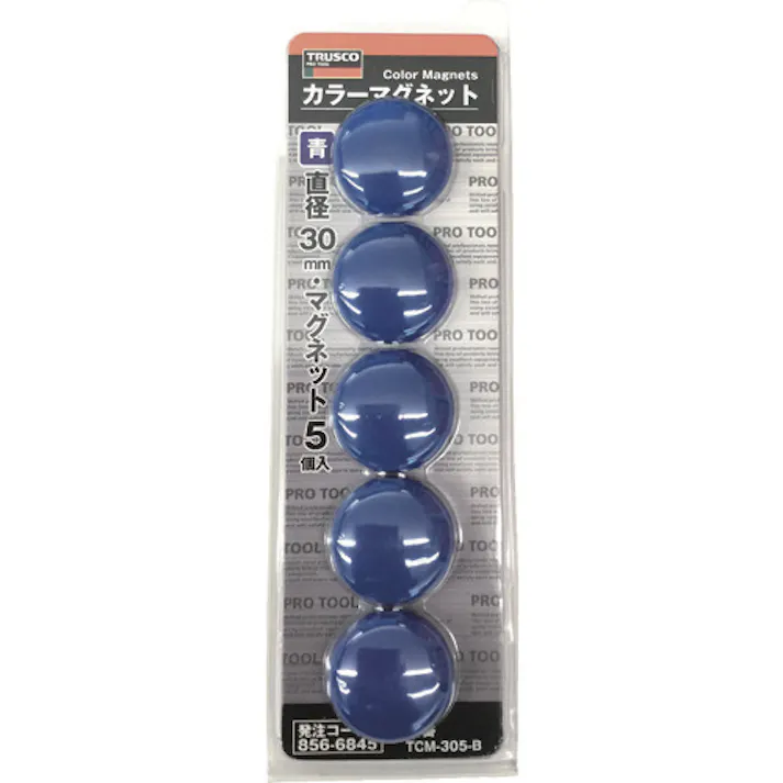 【CAINZ-DASH】トラスコ中山 カラーマグネット(5個入) 青 30パイ TCM-305-B【別送品】