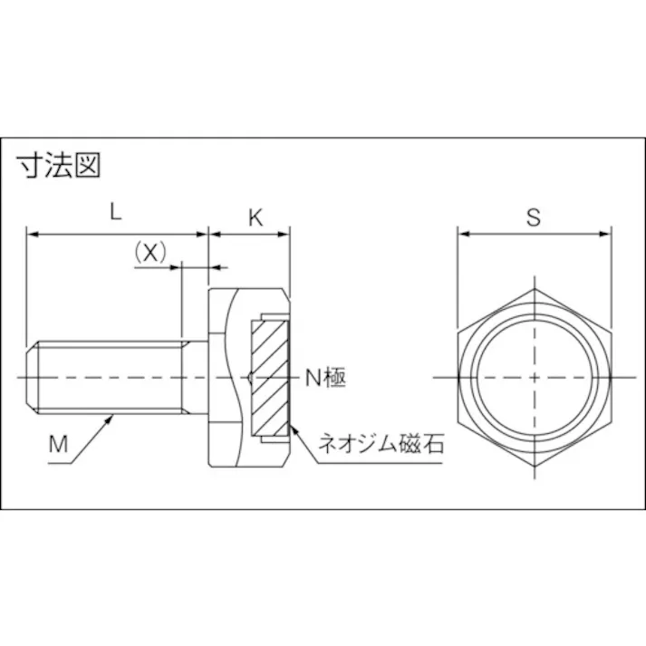 【CAINZ-DASH】トラスコ中山 六角ボルト型マグネットホルダー M6XS13XL25 64N TNBMG-625【別送品】