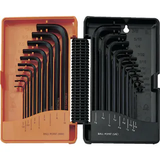 【CAINZ-DASH】トラスコ中山 ボールポイント六角棒レンチ(標準タイプ) ミリ10本・インチ10本 TBRI20S【別送品】