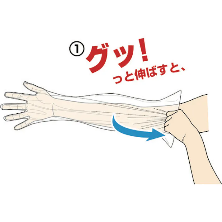 【CAINZ-DASH】トラスコ中山 使い捨てぴたフィットロング手袋 M (100枚入) TLP-M【別送品】