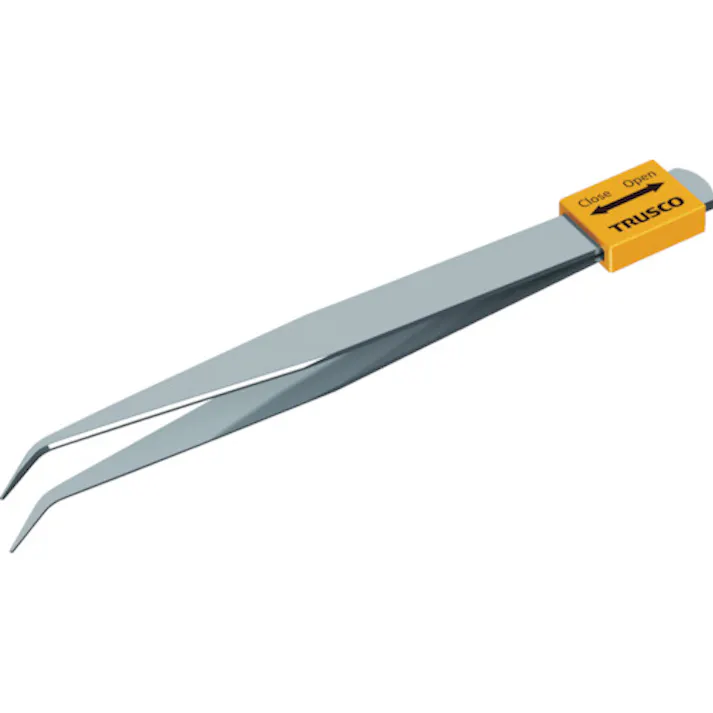 【CAINZ-DASH】トラスコ中山 ステンレス製ピンセット 開閉キャップ付 AA先曲150 TSPC-28【別送品】
