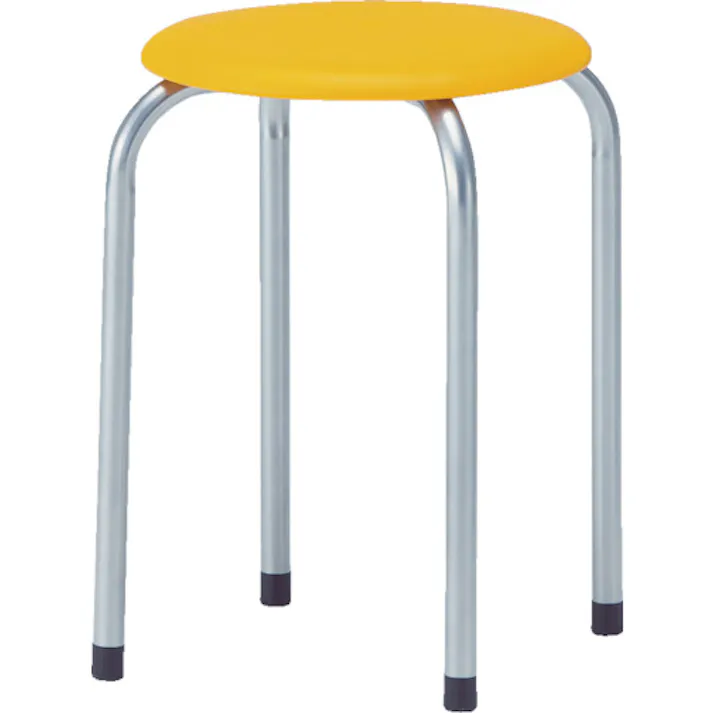 【CAINZ-DASH】トラスコ中山 丸イス 塗装脚 Φ320XH445 オレンジ TMSP-OR【別送品】