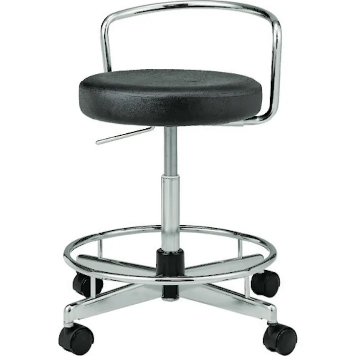 【CAINZ-DASH】トラスコ中山 導電作業チェア 背もたれあり 黒 ECC-2-BK【別送品】