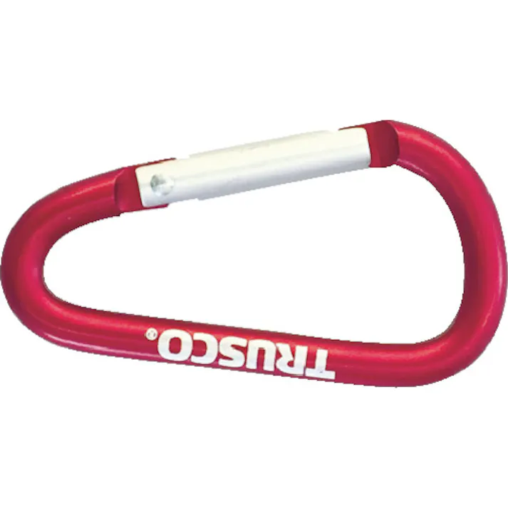 【CAINZ-DASH】トラスコ中山 カラビナ 線径5mmX50mm D型 レッド TKN550R【別送品】