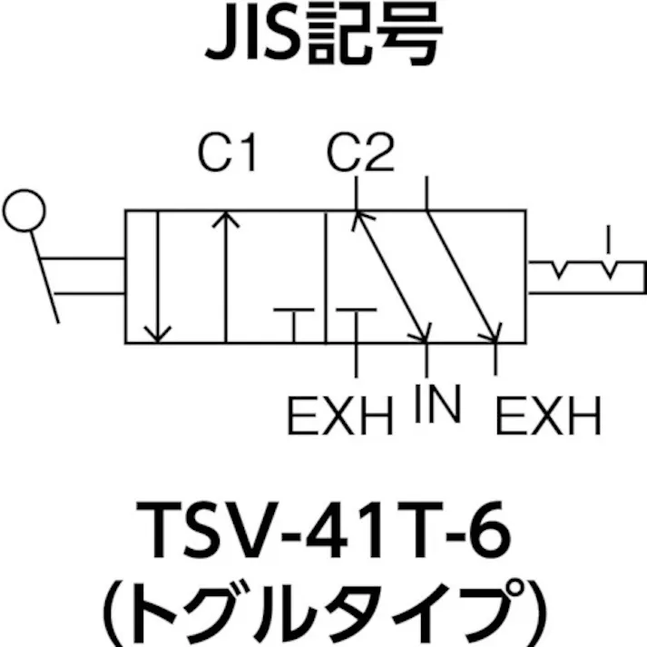 【CAINZ-DASH】トラスコ中山 4方向小型切替バルブ 5ポート 1/8 トグルレバータイプ TSV-41T-6【別送品】