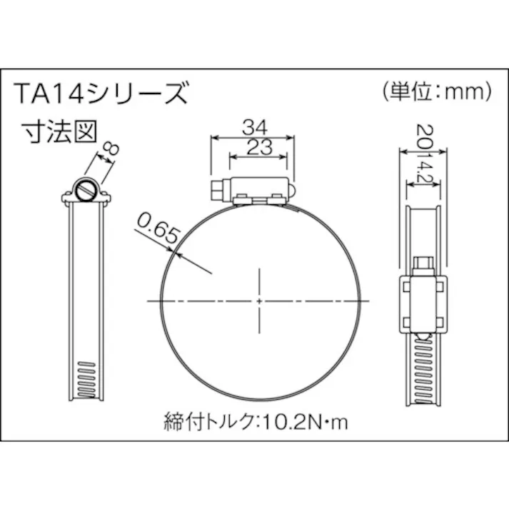 【CAINZ-DASH】トラスコ中山 ホースバンド オールSUS 普及 10個入 14.2×Φ90mm TA14-90【別送品】