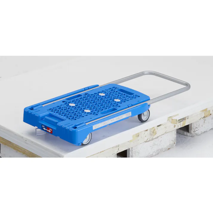 【CAINZ-DASH】トラスコ中山 樹脂台車 アクロキャリー 600X390 ブルー S付 AC-1-B-S【別送品】