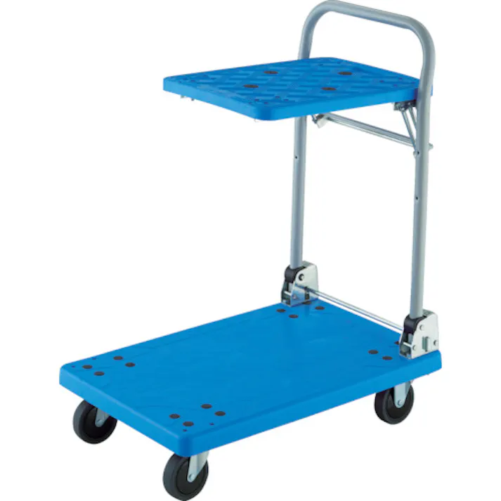 【CAINZ-DASH】トラスコ中山 樹脂台車 グランカート サイレント バリュータイプ 折りたたみ式簡易2檀 TP-7014K【別送品】