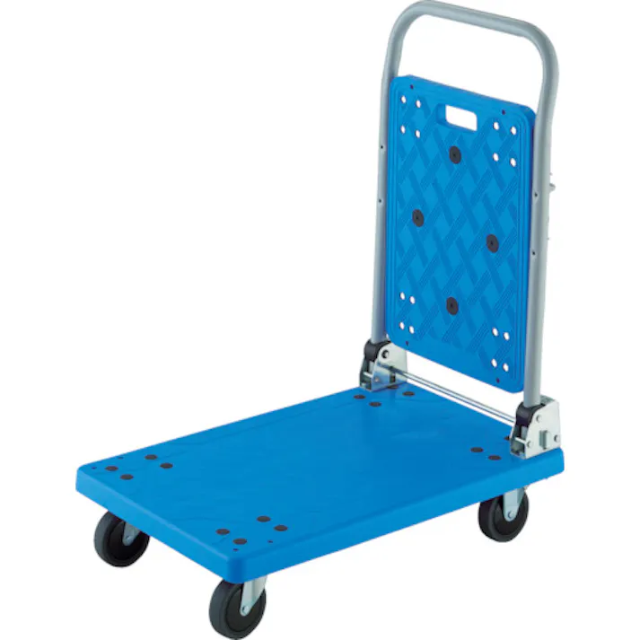 【CAINZ-DASH】トラスコ中山 樹脂台車 グランカート サイレント バリュータイプ 折りたたみ式簡易2檀 TP-7014K【別送品】