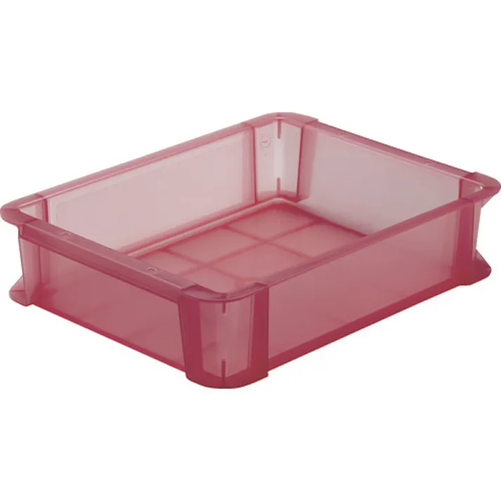 【CAINZ-DASH】トラスコ中山 スケルトンカラーコンテナ 6L 赤 TSK-6R【別送品】