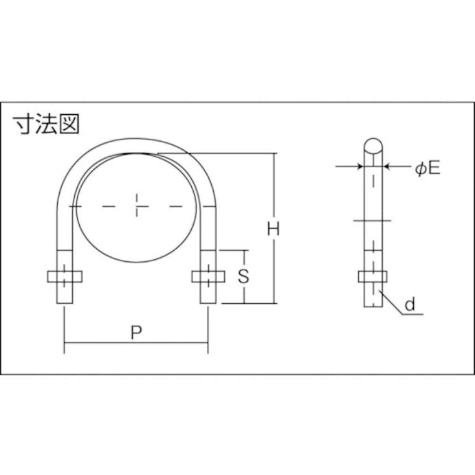 【CAINZ-DASH】トラスコ中山 ＳＧＰ用Ｕボルト　ユニクロ　呼び径２５Ａ　ねじ径Ｗ３／８ TSGP2-BT25A【別送品】