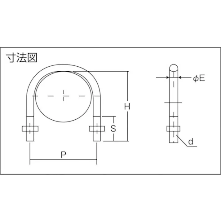 【CAINZ-DASH】トラスコ中山 SGP用Uボルト ユニクロ 呼び径40A ねじ径W3/8 TSGP2-BT40A【別送品】