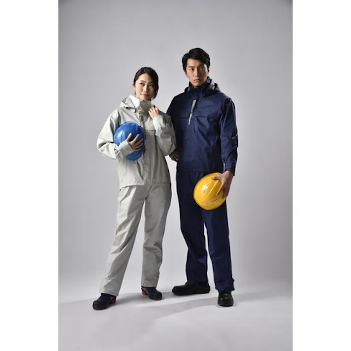 【CAINZ-DASH】トラスコ中山 ベンチレーション(通気口)付レインスーツ シルバー L TRW360-71-L【別送品】