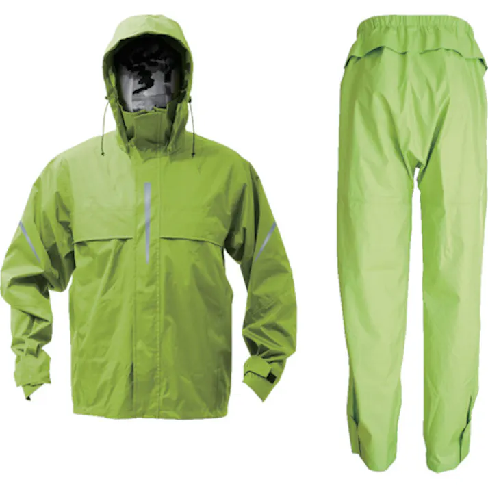 【CAINZ-DASH】トラスコ中山 ベンチレーション(通気口)付レインスーツ ライム L TRW360-84-L【別送品】