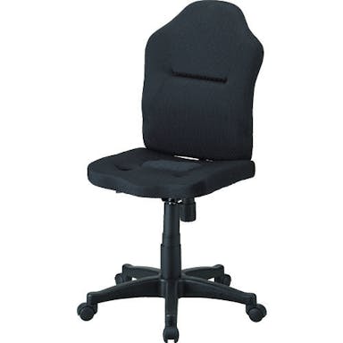 【CAINZ-DASH】トラスコ中山 オフィスチェア　ダブルクッション　長時間椅子（肘掛無し）　ブラック TWCC-BK【別送品】