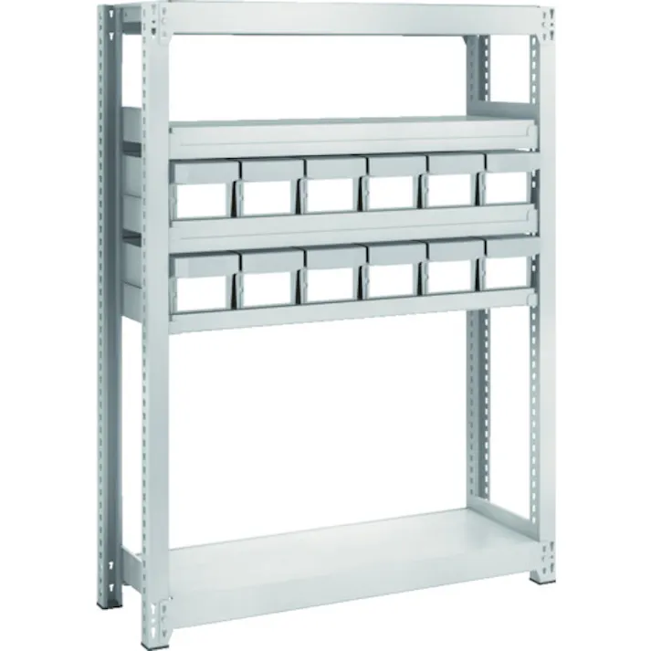 【CAINZ-DASH】トラスコ中山 スチールラック M2型軽中量棚 H1200 樹脂NG引出付 小X12 M2-4335-E12【別送品】