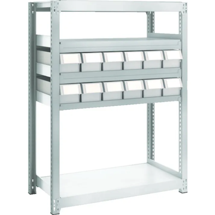 【CAINZ-DASH】トラスコ中山 スチールラック M2型軽中量棚 H1800 樹脂NG引出付 小X12 M2-6337-E12【別送品】