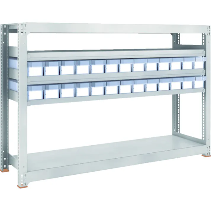 【CAINZ-DASH】トラスコ中山 スチールラック M3型中量棚 H1200 樹脂透明引出付 小X26 M3-4655-C26【別送品】