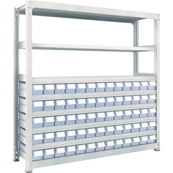 【CAINZ-DASH】トラスコ中山 スチールラック M3型中量棚 H1800 樹脂透明引出付 小X65 M3-6658-C65【別送品】