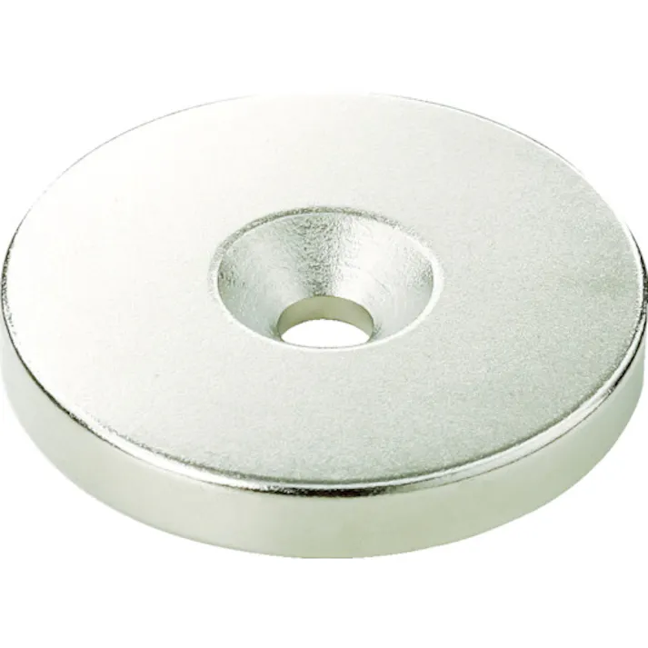【CAINZ-DASH】トラスコ中山 ネオジム丸形磁石 皿ねじ穴付 外径15mmX10mm M4 1個入 T15R10-M4【別送品】