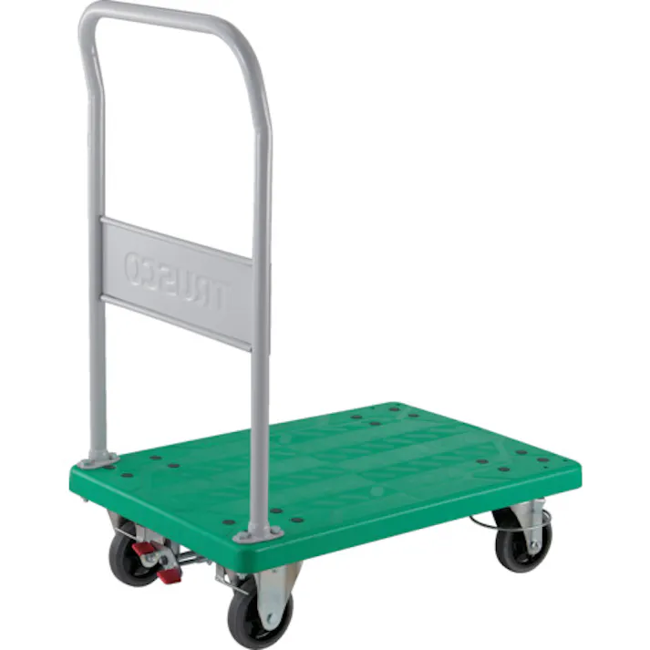 【CAINZ-DASH】トラスコ中山 樹脂製運搬車 グランカート 固定 4輪リングストッパー付 均等荷重300kg TP-802JKRS-4【別送品】